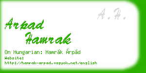arpad hamrak business card